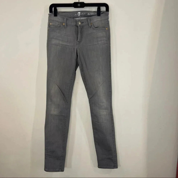 7 For All Mankind The Skinny Jean in Grey - Picture 5 of 9